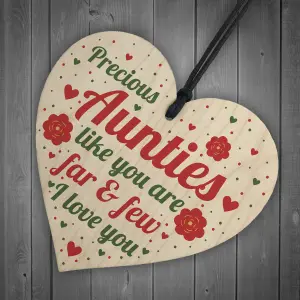 Red Ocean Auntie Aunt Aunty Gifts For Birthday Christmas Handmade Wooden Heart Plaque Friendship Gift For Auntie And Uncle