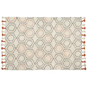 Cotton Area Rug 160 x 230 cm Beige and Orange HAJIPUR