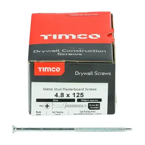 TIMCO Drywall Self-Drilling Bugle Head Silver Screws - 4.8 x 125