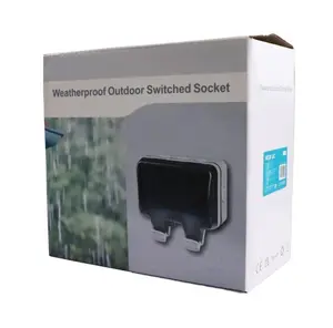 Weatherproof Outdoor Double Plug Socket 2 Gang Switched Socket USB Port IP66