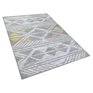 Area Rug 160 x 230 cm Grey with Yellow KARGI