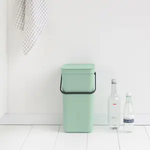 Brabantia Sort & Go Standard Jade green Plastic Bin - 16L Freestanding