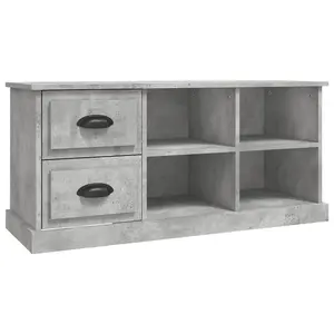 Berkfield TV Cabinet Concrete Grey 102x35.5x47.5 cm Engineered Wood