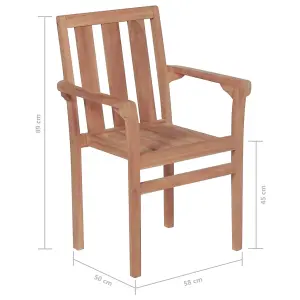 Berkfield Stackable Garden Chairs 6 pcs Solid Teak Wood