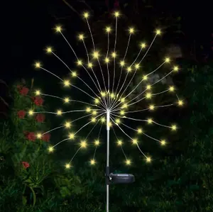 90 LED Starburst Stick Lights - Solar Powered Stake Lights - Garden Outdoor Christmas Xmas Decortaion - Christmas Lightning