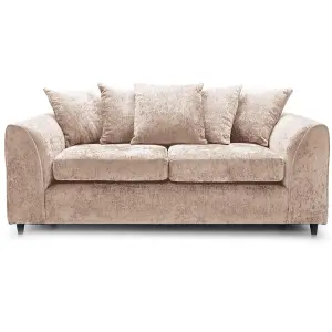 Monaco Chenille Fabric 3 Piece Sofa Set - 3 2 1  Beige