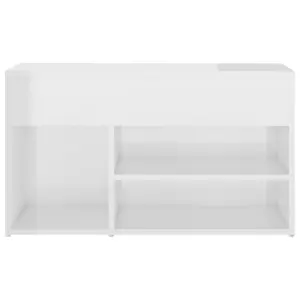 Berkfield Shoe Bench High Gloss White 80x30x45 cm Engineered Wood