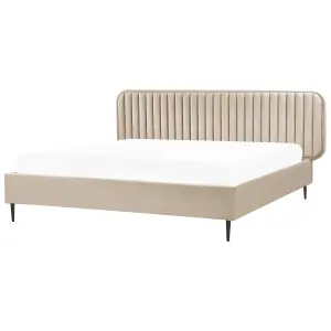 Velvet EU Super King Size Bed Taupe BRIN