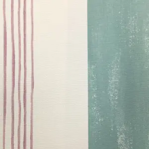 GoodHome Eulophia Green & pink Striped Textured Wallpaper Sample