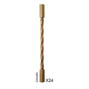 Oak Spindle Lincoln 41mm x 41mm x 900mm - 24 Pack UK Manufactured Traditional Products Ltd