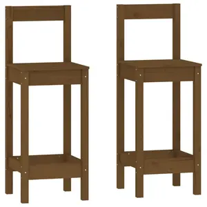 2 - Person Pine Solid Wood Dining Set Honey Brown