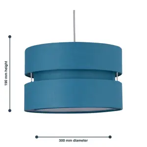 First Choice Lighting Teal Layered Easy Fit Drum Light Shade