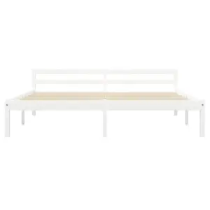 Berkfield Bed Frame White Solid Pine Wood 160x200 cm