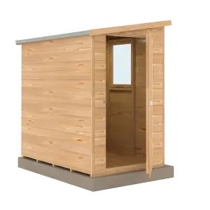 Shire Caldey Pent Shed Single Door 6x4 12mm Shiplap Style A