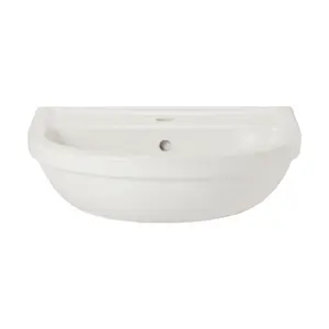 GoodHome Winam Gloss White Oval Full pedestal Basin (H)82cm (W)54.5cm