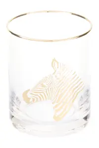 Interiors by Premier Zebra Print Glass Tumbler, Handcrafted 380ml Tumbler Glassware, Safari-Inspired Tall Tumbler For Wine