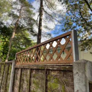 Set of 5 Wooden Framed Square Trellis Panels (180cm x 30cm) with Brackets