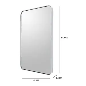 Mccreery Metal Flat Wall Mirror Satin Brass / 91.4cm H x 61cm W