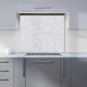 Geometric Triangle Pattern Premium Glass Kitchen Splashback W700mm x H650mm