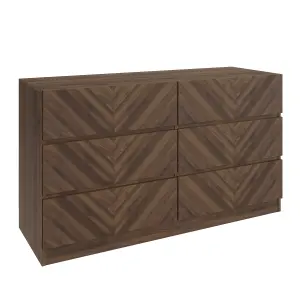 GFW Catania 3+3 Drawer Chest Royal Walnut