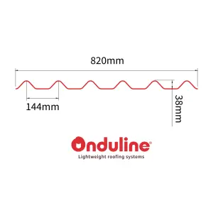 Onduline Red Bitumen Corrugated roofing sheet (L)2m (W)820mm (T)2.6mm