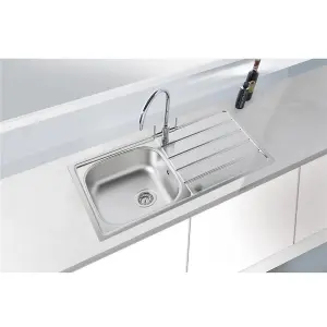 Liquida KS100SS 1.0 Bowl Reversible Inset Stainless Steel Kitchen Sink