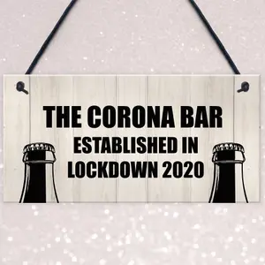 Funny Bar Sign For Garden Man Cave Home Bar Lockdown Corona Bar Gift