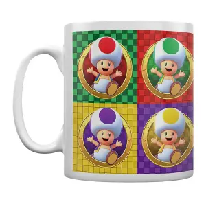 Super Mario Multi Toads Mug Multicoloured/White (One Size)