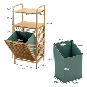 Bamboo Cabinet Laundry Hamper