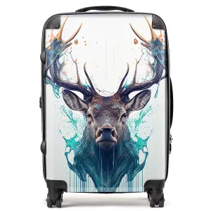 Stag Face Splashart Suitcase - Medium