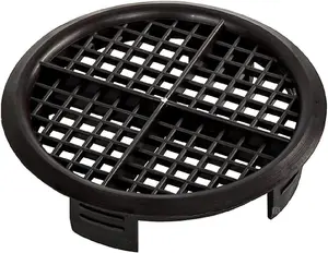 Pack of 8 fiXte 70mm Lattice Design Black Plastic Push in Circular Soffit Vents Roof Air Vents