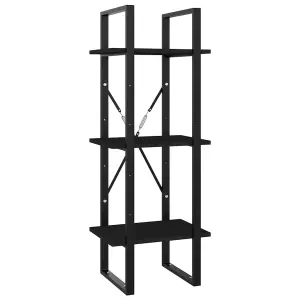 Berkfield 5-Tier Book Cabinet Black 40x30x175 cm Engineered Wood