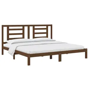 Berkfield Bed Frame Honey Brown Solid Wood Pine 200x200 cm