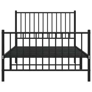 Berkfield Metal Bed Frame with Headboard and Footboard Black 100x200 cm