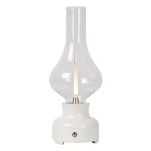 Lucide Jason Retro Table Lamp - LED Dim. - 1x2W 3000K - 3 StepDim - White