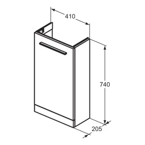 Ideal Standard i.life S Slimline Matt Quartz grey Freestanding Bathroom Vanity unit (H) 740mm (W) 410mm