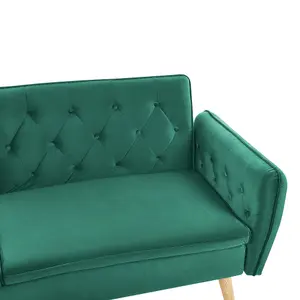 Sofa Bed BARDU Dark Green Velvet