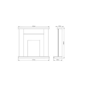 Ravensdale Soft White Timber Fireplace Suite with Inset Electric Stove