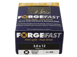 ForgeFix FFP6240Y ForgeFast Pozi Compatible Elite Performance Wood Screw ZY 6.0 x 240mm Box 100 FORFFP6240Y