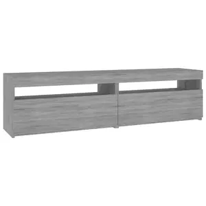 Berkfield TV Cabinet with LED Lights 2 pcs Grey Sonoma 75x35x40 cm