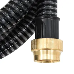 Berkfield Suction Hose with Brass Connectors 20 m 25 mm Black