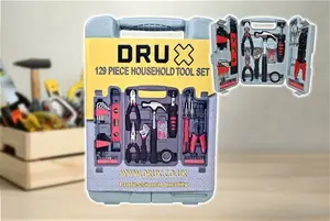 129-Piece Drux Home Diy Tool Set | Wowcher