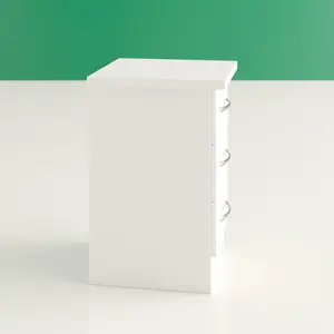 Cascio 3 Drawer Bedside Table White Gloss