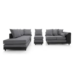 Dylan Large Corner Sofa Left Facing in Dark Grey