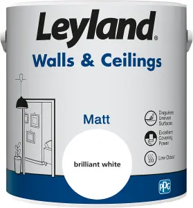 Leyland Walls & Ceilings Brilliant White Matt Paint 2.5L