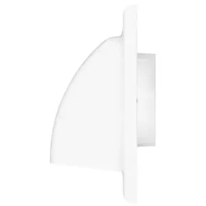 White Gravity Flap for 150 mm / 6" Round Wall Outlet - Ventilation Duct Cover with Non-Return Shutters and Rear Spigot