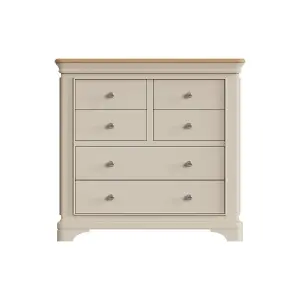 6 Drawer Solid Oak Putty Chest Of Drawers Ready Assembled