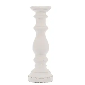 Hill Interiors Column Candle Holder White (45cm x 16cm x 16cm)