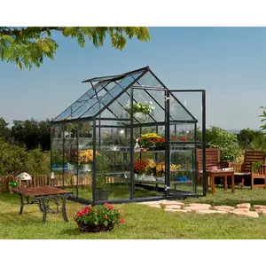 Harmony Greenhouse 6 x 4 Grey / 208cm H x 185cm W x 186cm D