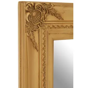 Interiors by Premier Baroque Rectangular Gold Wall Mirror